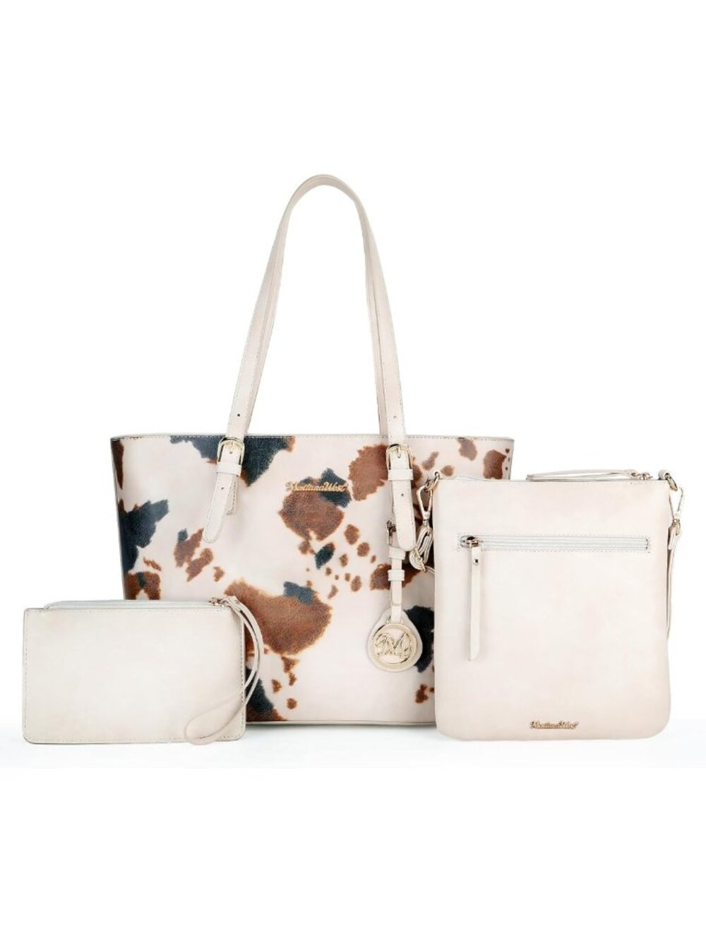 Stylish Leopard Print Tote Bag & Wallet Set - 3-Piece Crossbody Handbag for